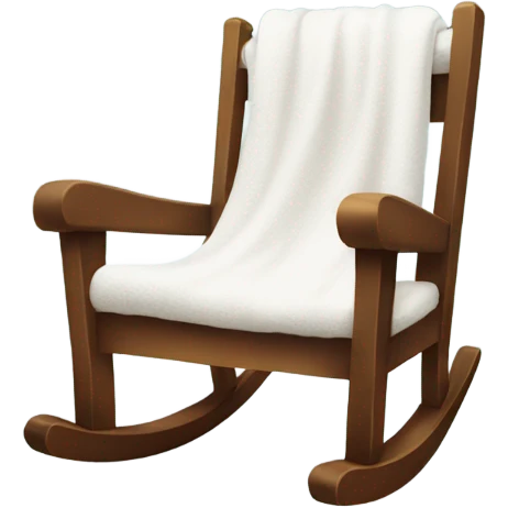cozy rocking chair with white blanket on it  emoji