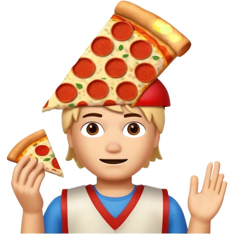 Roblox noob with a pizza on his head emoji