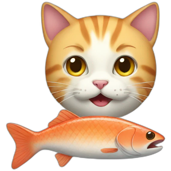 Cat eat fish emoji