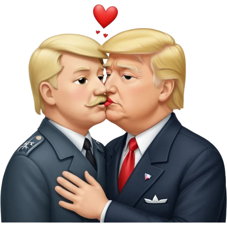 Donald Trump kissing Hitler but hitler is an angel emoji