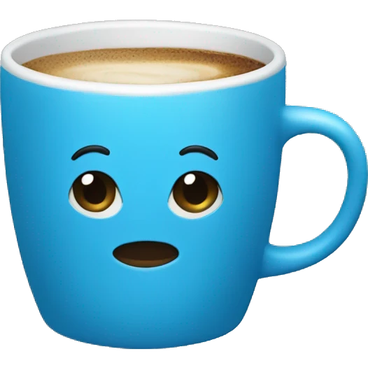 Coffee cup blue emoji