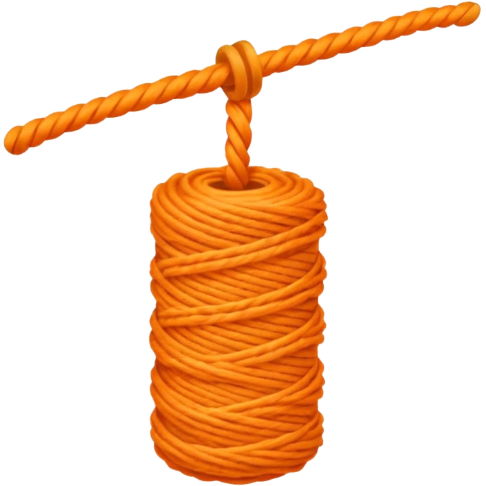 orange yarn on a bobbin emoji