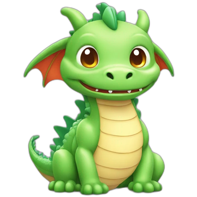 Cute Dragon with big head in macaroon color emoji