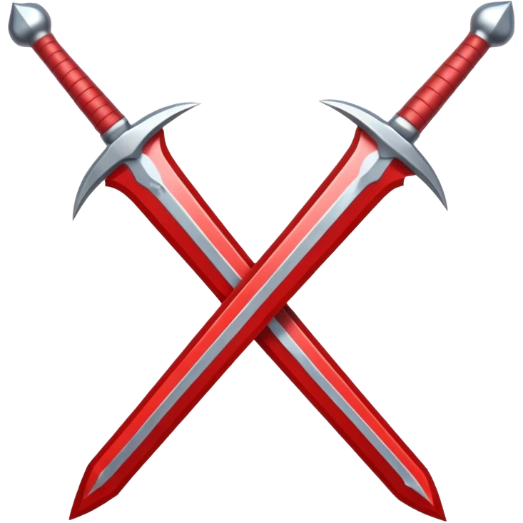 glitter red two sword emoji