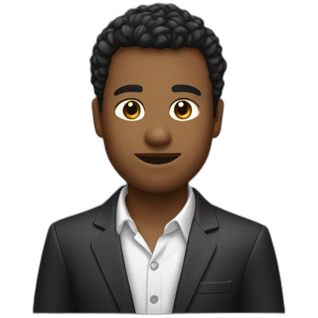Un garçon avec une coupe sur le côté et des cheveux noirs emoji