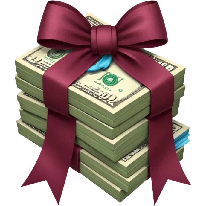 Dollar in burgundy colors, like a bundle of money emoji