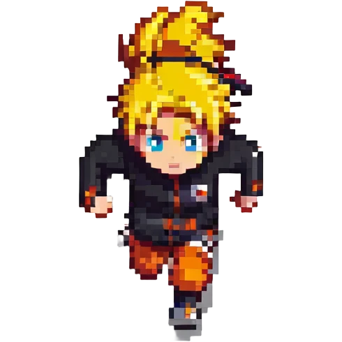 Naruto running pixel art style emoji