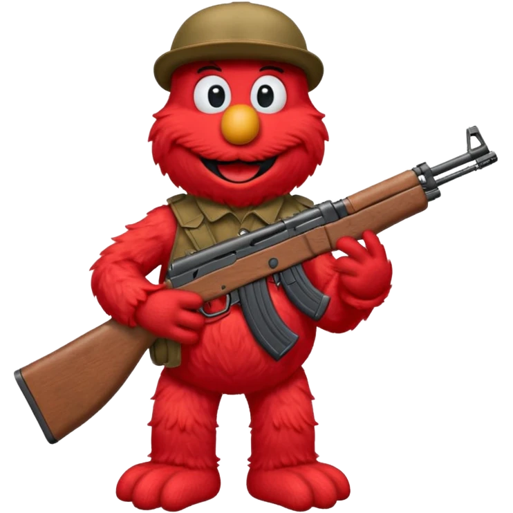 elmo with an AK47 emoji