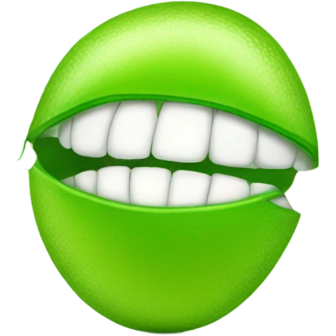 Mouth with a lime  emoji