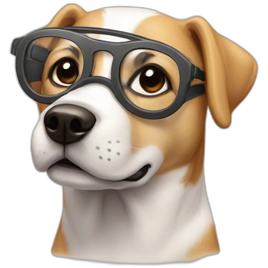 Chien avec lunette emoji