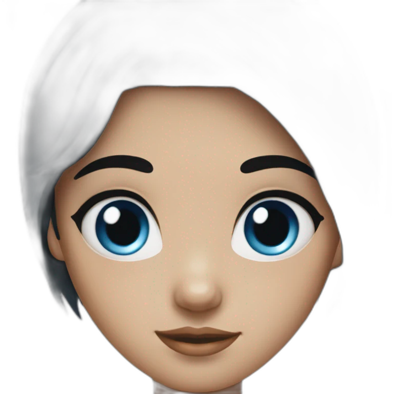 Black hair blue eyes girl emoji
