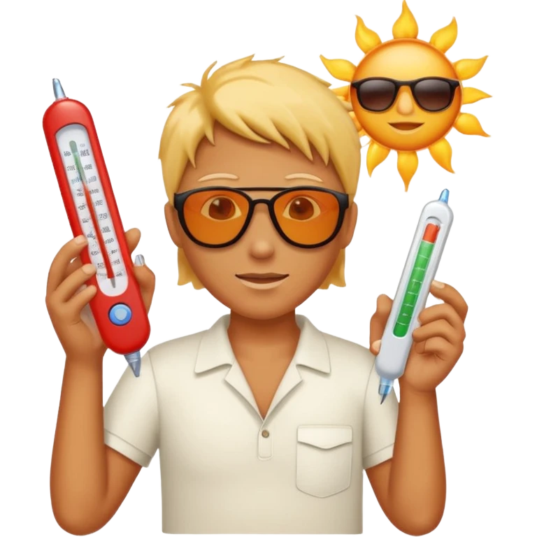 too high-temperature thermometers and the sun emoji