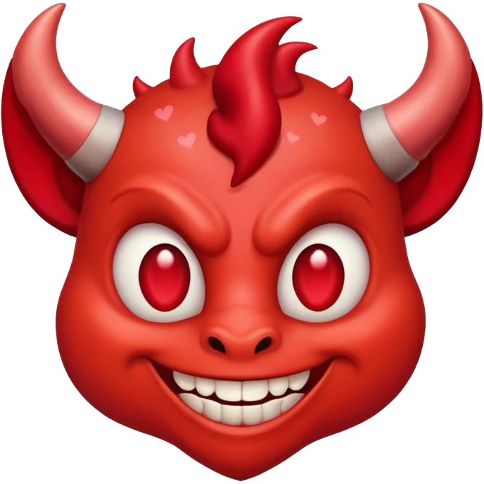 diablillo con corazones en los ojos emoji