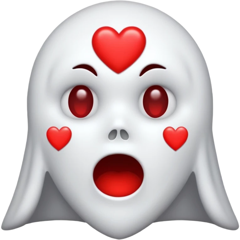 Ghost face with hearts around it  emoji