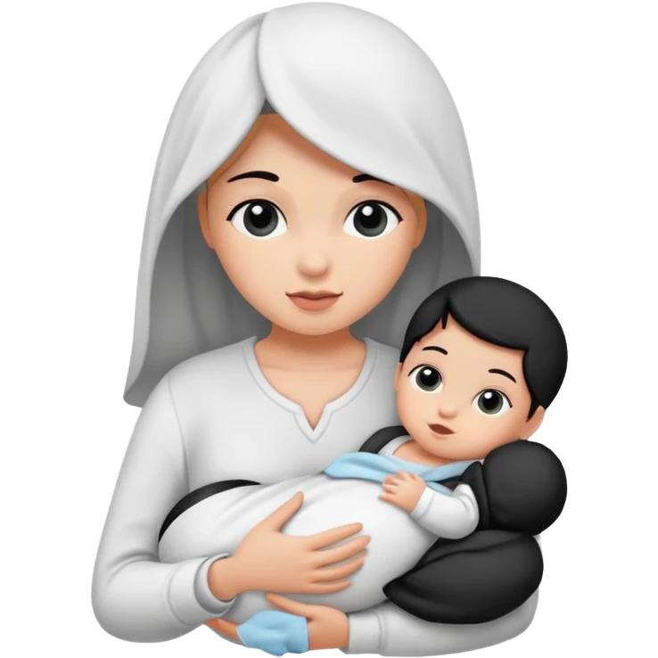 Newborn B&W with female emoji