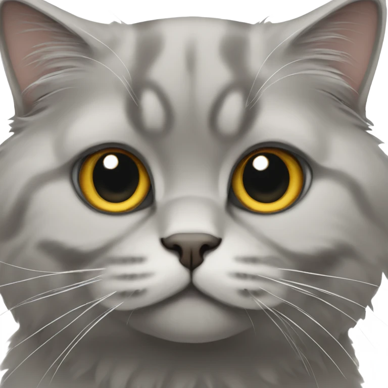 gray scottish fold long-hair cat emoji