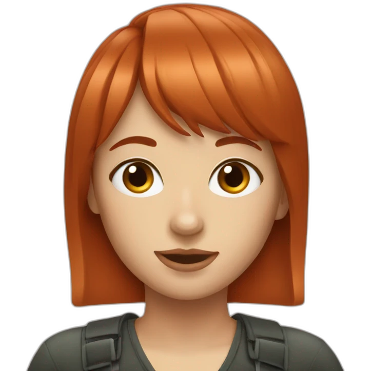 beautiful redhead with a blunt fringe emoji