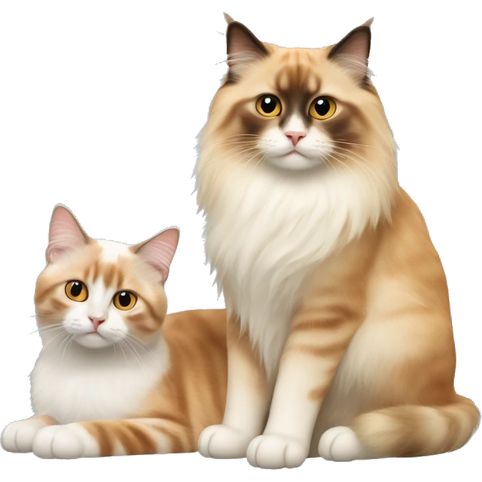 birman cat and an orange Norwegian forest cat emoji