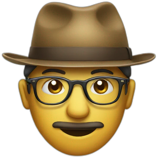 Hat with glasses emoji