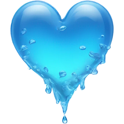 Blue clear Heart made out of water  emoji