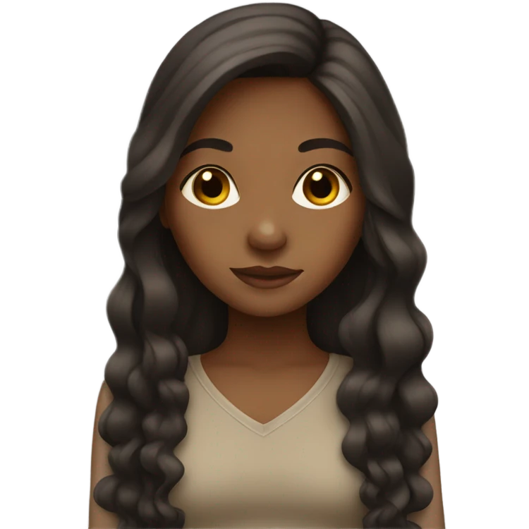 Brown girl with long hair emoji