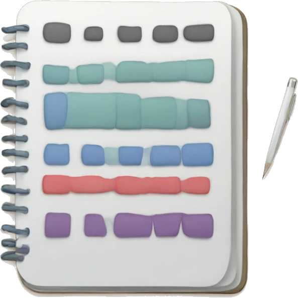 notebook and metrics emoji