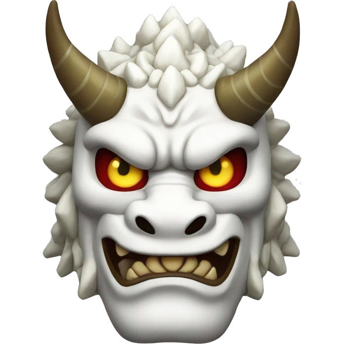White Oni Dragon Japanese Mask emoji