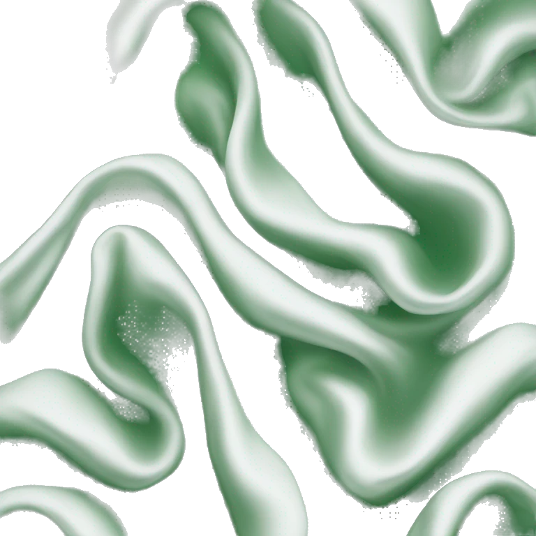 Green and white silk emoji