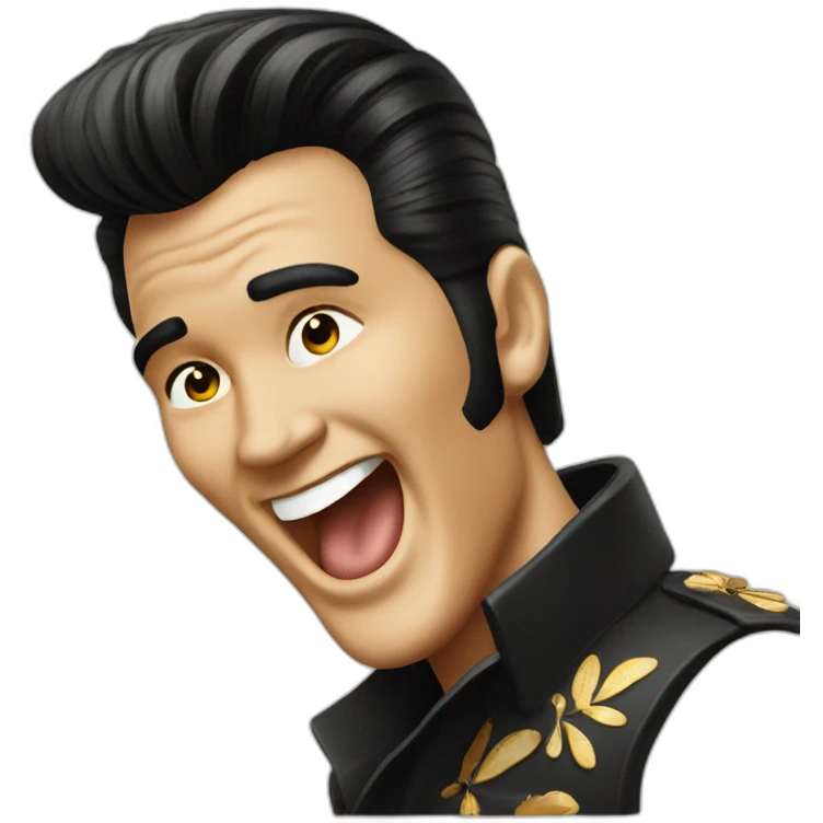 Elvis Presley laughing emoji