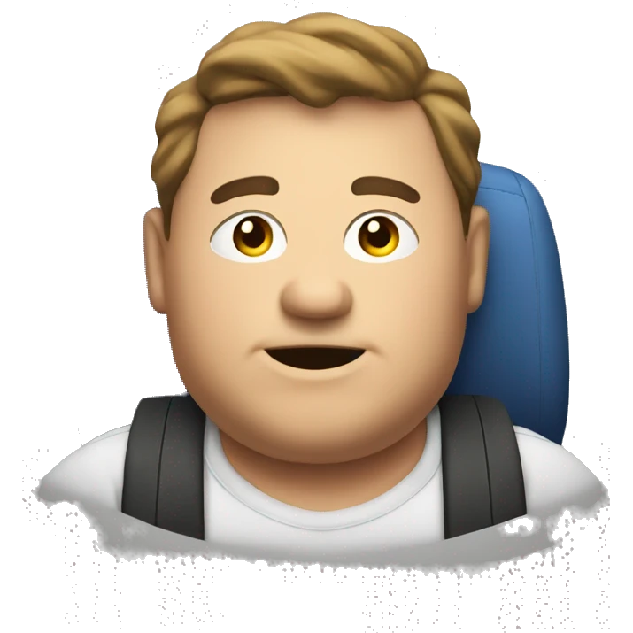Fat man driving  emoji