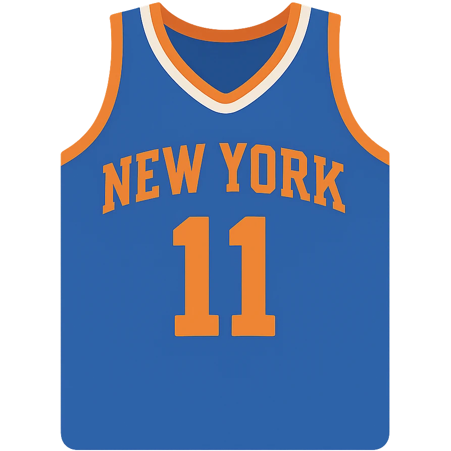 new york knicks basketball jersey featuring the number 11 emoji