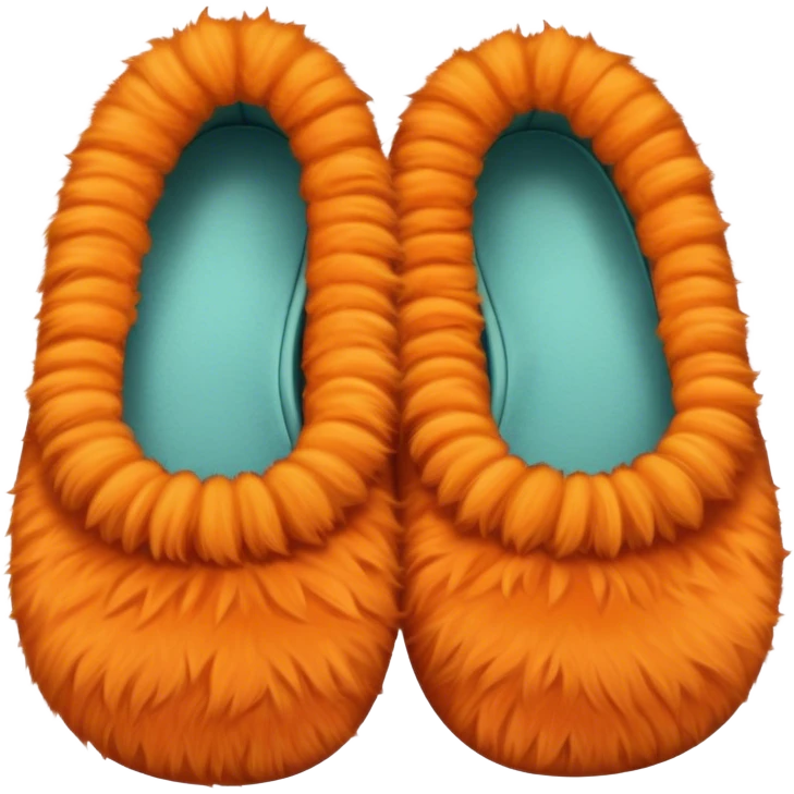 Orange fluffy sleepers shoes emoji