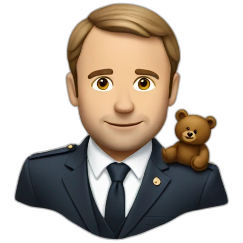 Macron with bear emoji