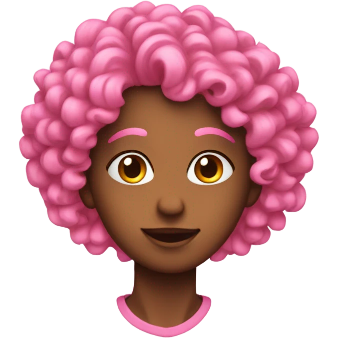 Pink heart with curly hair emoji