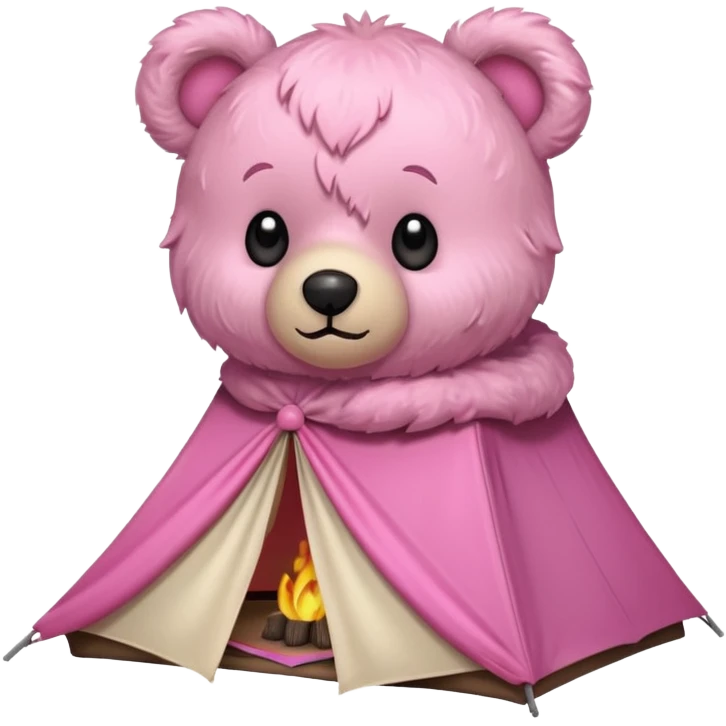  Teddy bear camping pink emoji