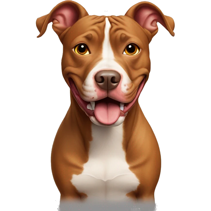 Red nosed pit bull with a goofy smile  emoji