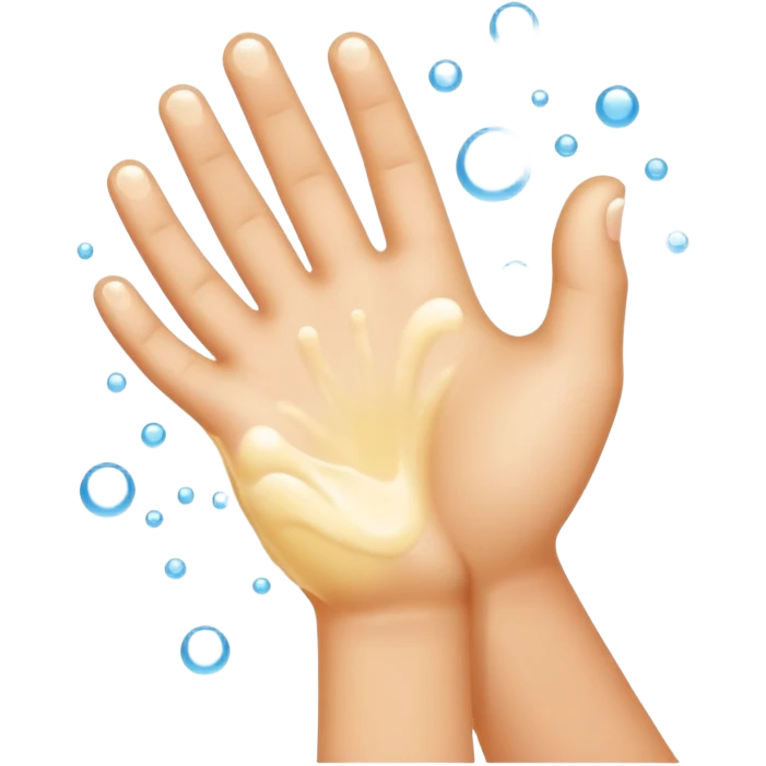 Rubbing hands bubbles emoji