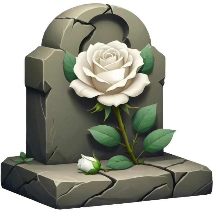 grave with a white rose emoji