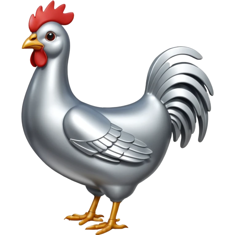 silver metal  chicken emoji