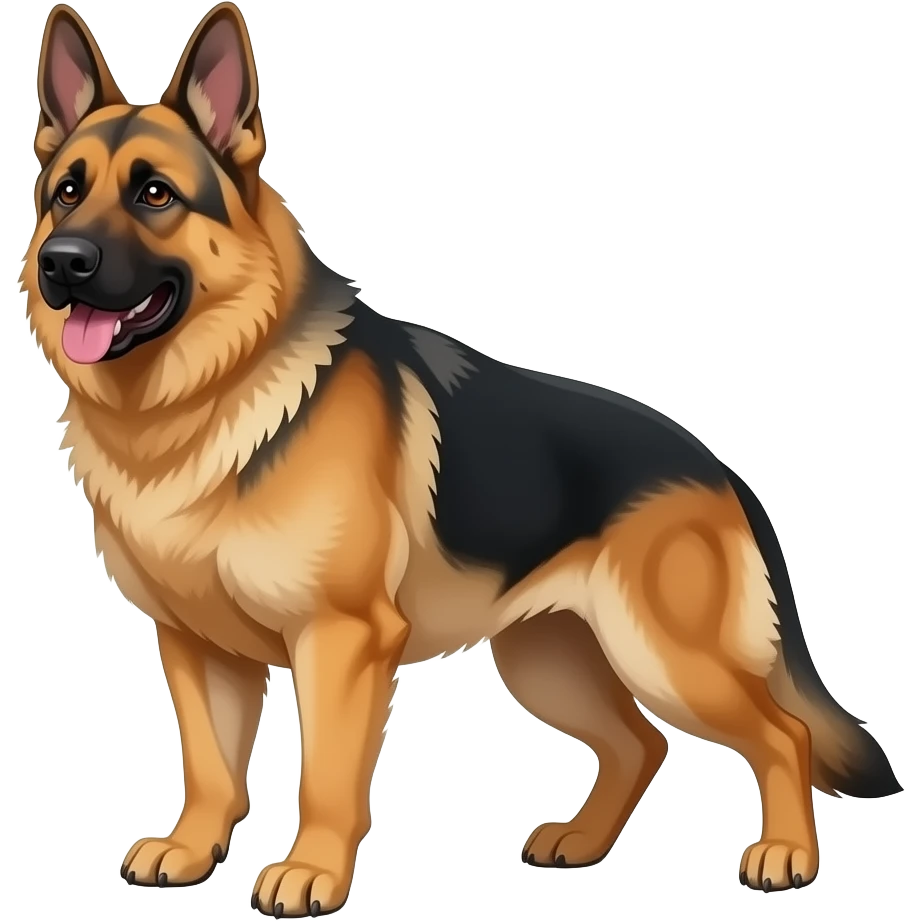 make a strong mean buff human dog that is a German shepherdwith very strong muchles emoji
