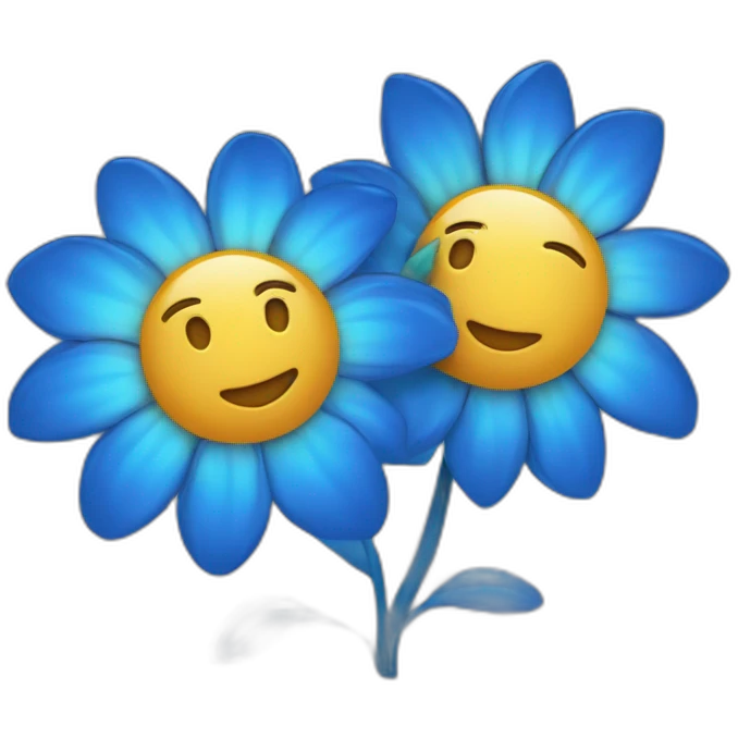 Flor tan hermosa como una rosa tan brillante como una estrella y tan azul como el mar emoji
