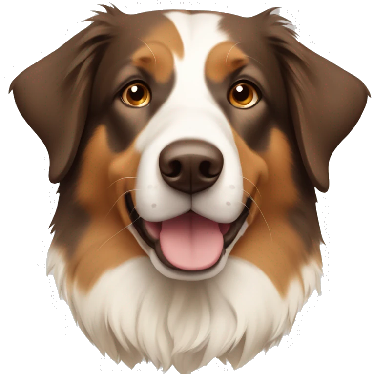 brown, beige and white English shepherd emoji