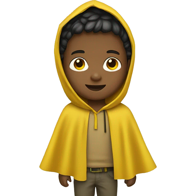 little boy with yellow poncho emoji