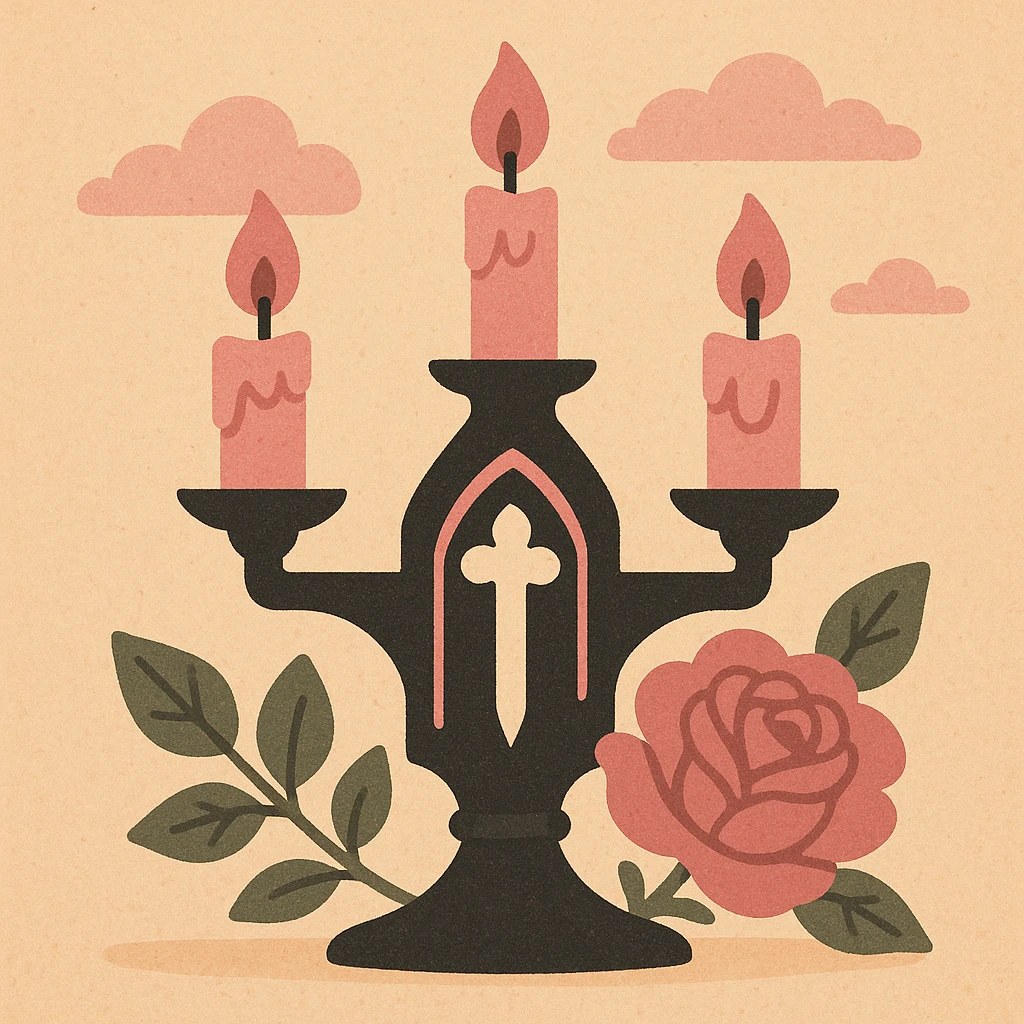 BLACKPINK-inspired gothic object, soft and dramatic, black and pink, flat warm colors style emoji