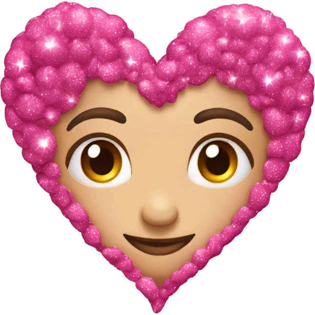 Corazón rosa con brillos emoji