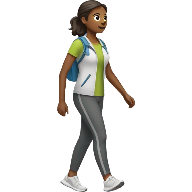 a humuristic version of a women in walking training emoji