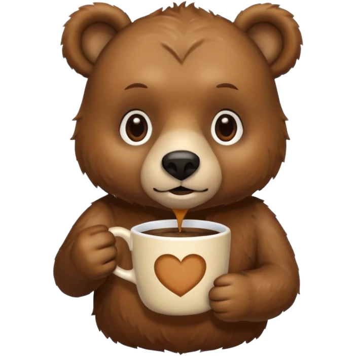 Bear drink coffee emoji