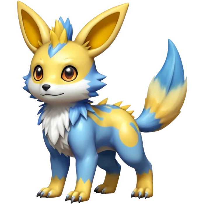 Cute Shiny Agumon-Umbreon-Renamon-Fakémon-hybrid-creature (full body)  emoji