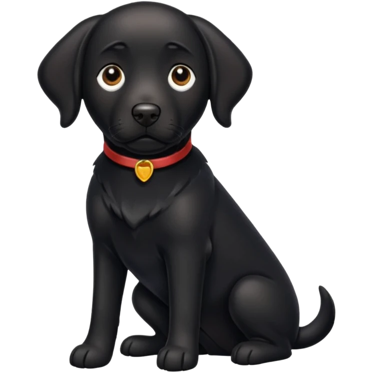 Black lab dog emoji
