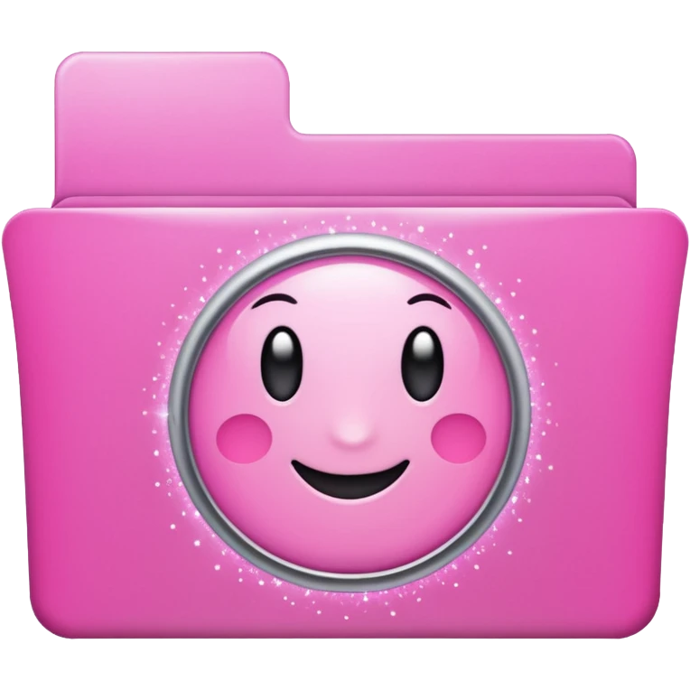  folder light sparkles pink plain with brush logo emoji